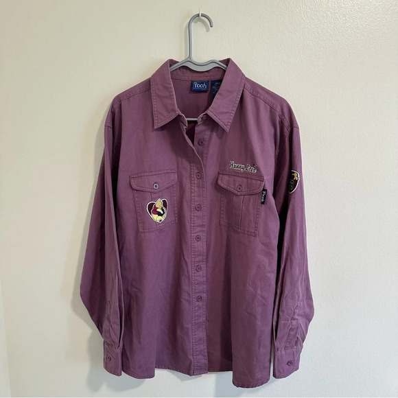 Vintage Disney Winnie the Pooh patchwork button up Large - Picture 1 of 4
